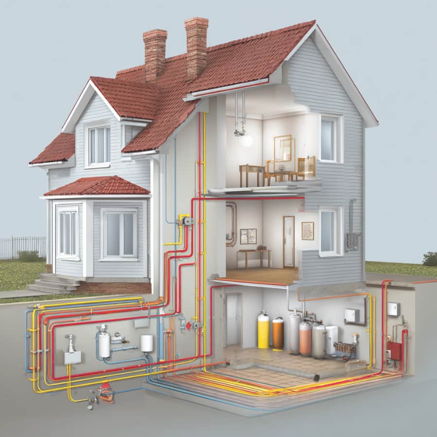 heating services in house, concept of oil to gas conversions